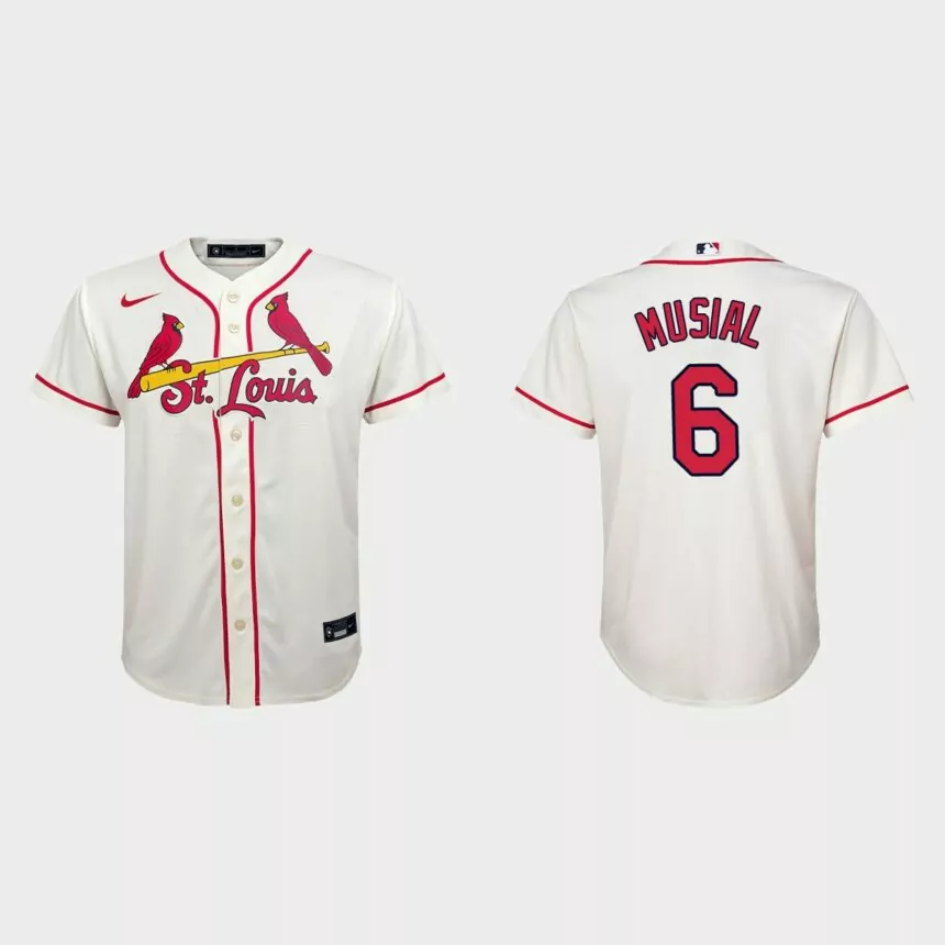 Youth St. Louis Cardinals Stan Musial Cream Replica Jersey