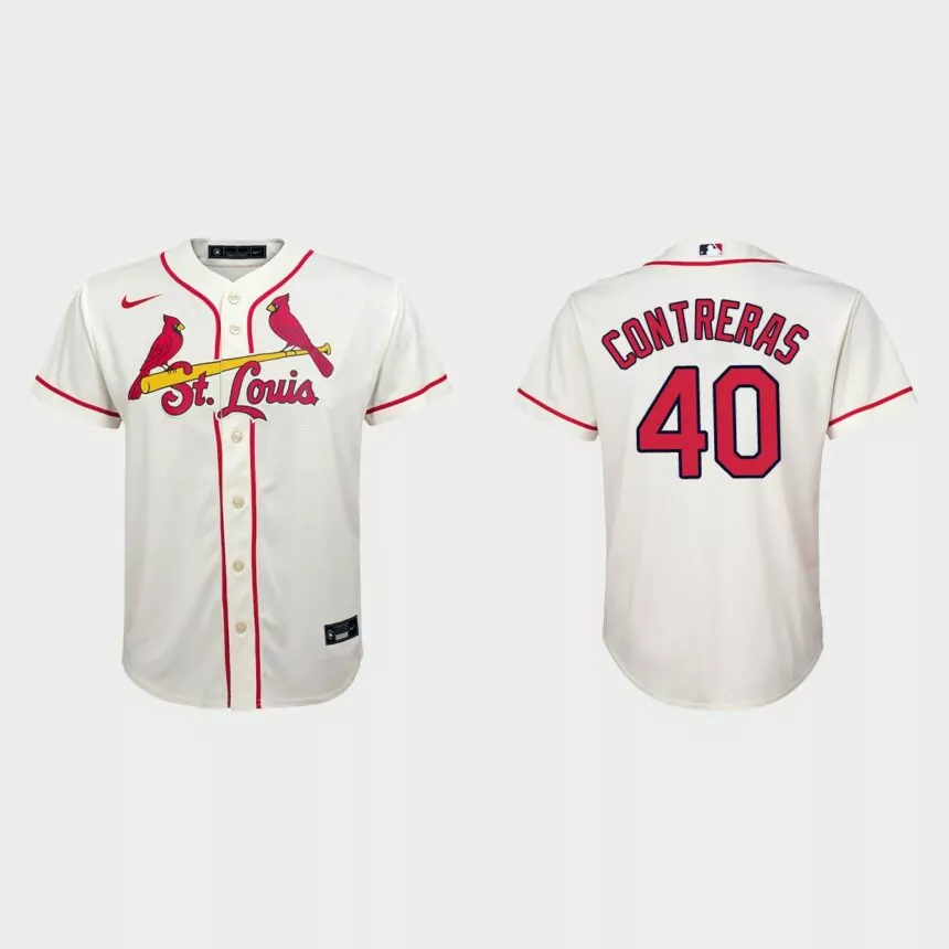 Youth St. Louis Cardinals Willson Contreras Cream Replica Jersey