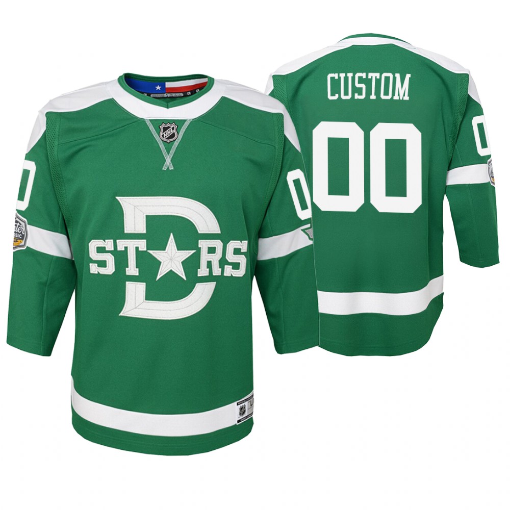 Youth Stars #00 Custom 2020 Winter Classic Jersey - Green