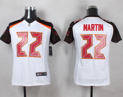 Youth Tampa Bay Buccaneers #22 Doug Martin White Road NFL Nike Game Jersey