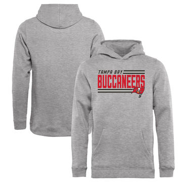 Youth Tampa Bay Buccaneers NFL Pro Line By Fanatics Branded Ash Iconic Collection On Side Stripe Pullover Hoodie