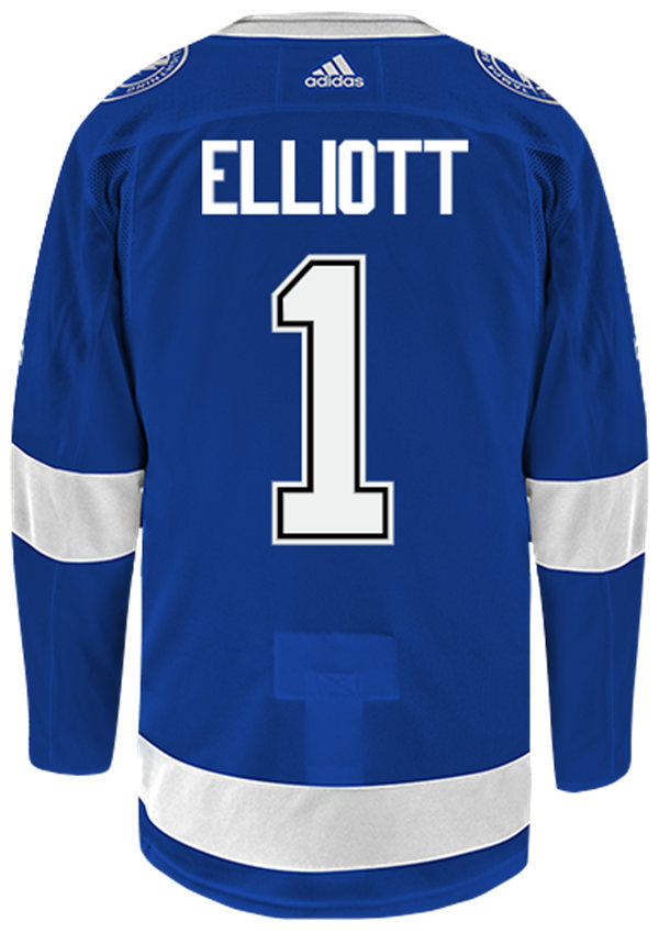 Youth Tampa Bay Lightning #1 Brian Elliott adidas Home Blue Jersey Stitched
