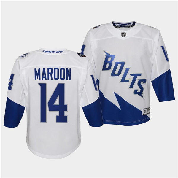Youth Tampa Bay Lightning #14 Patrick Maroon Adidas White 2022 Stadium Series Jersey Stitched