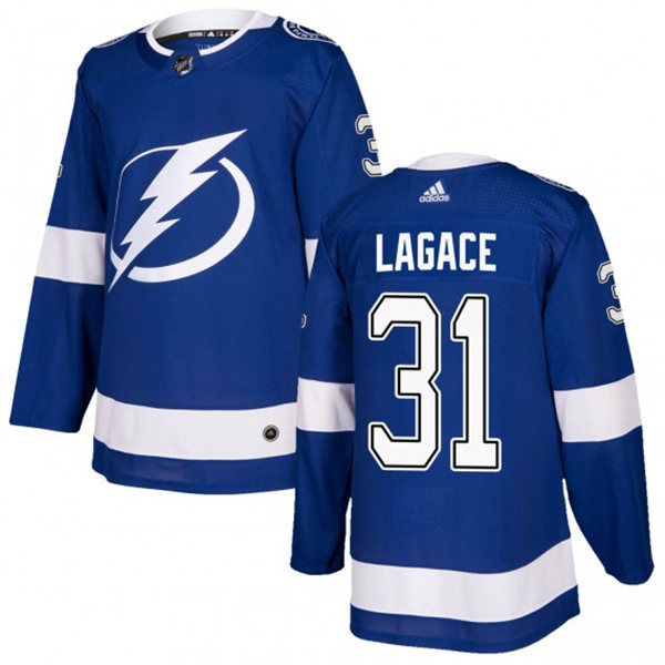 Youth Tampa Bay Lightning #31 Maxime Lagace adidas Home Blue Jersey Stitched