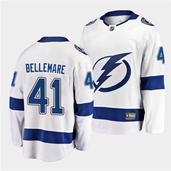 Youth Tampa Bay Lightning #41 Pierre-Edouard Bellemare adidas Away White Jersey Stitched