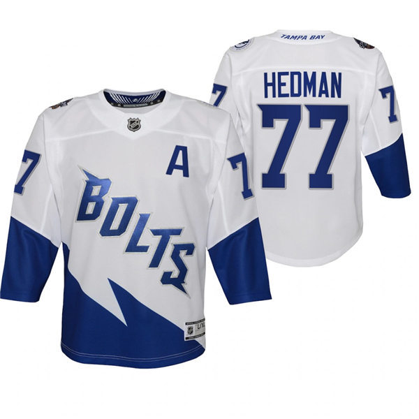 Youth Tampa Bay Lightning #77 Victor Hedman Adidas White 2022 Stadium Series Jersey Stitched