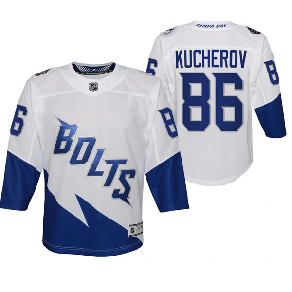 Youth Tampa Bay Lightning #86 Nikita Kucherov Adidas White 2022 Stadium Series Jersey Stitched
