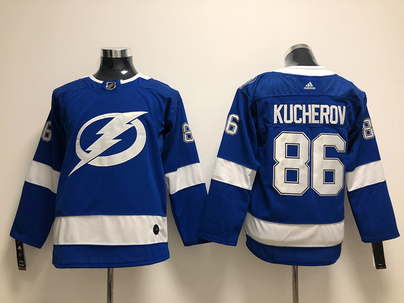 Youth Tampa Bay Lightning #86 Nikita Kucherov adidas Blue Jersey Stitched