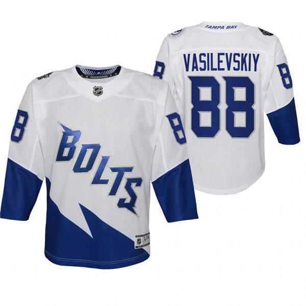 Youth Tampa Bay Lightning #88 Andrei Vasilevskiy Adidas White 2022 Stadium Series Jersey Stitched