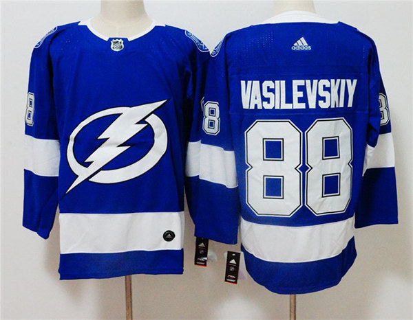 Youth Tampa Bay Lightning #88 Andrei Vasilevskiy adidas Blue Jersey Stitched