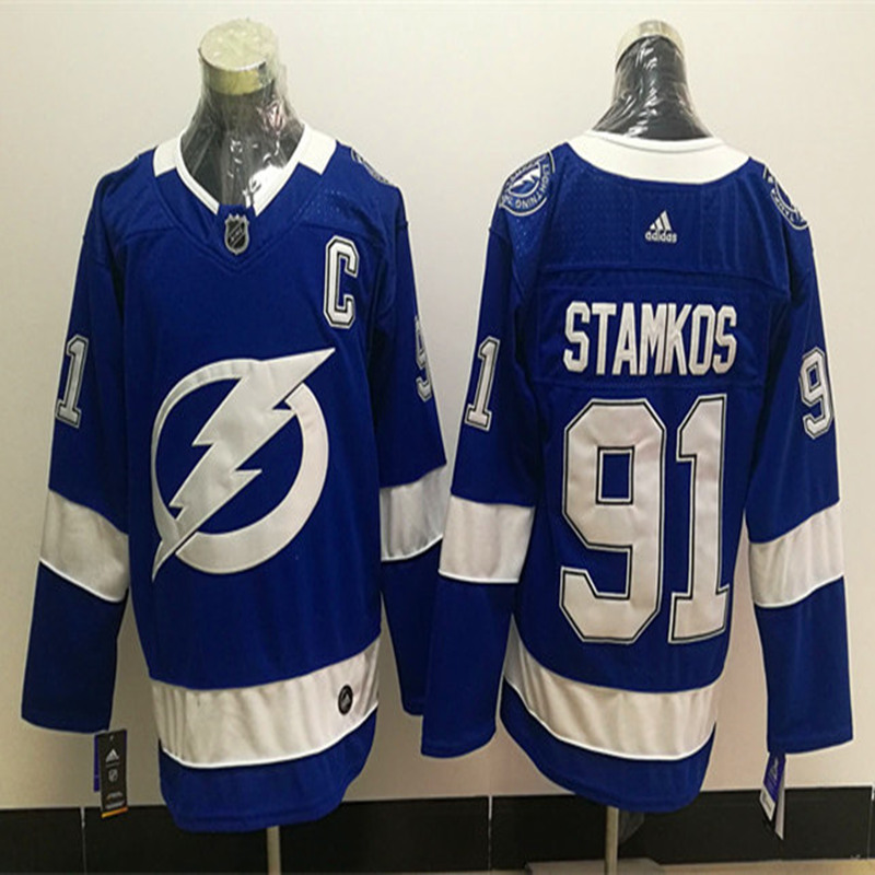 Youth Tampa Bay Lightning #91 Steven Stamkos Adidas Blue Jersey Stitched