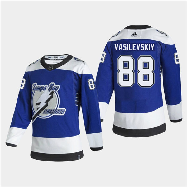 Youth Tampa Bay Lightning Andrei Vasilevskiy #88 2020-21 Reverse Retro Authentic Special Edition Blue Jersey Stitched