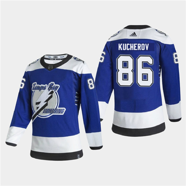 Youth Tampa Bay Lightning Nikita Kucherov #86 2020-21 Reverse Retro Authentic Special Edition Blue Jersey Stitched