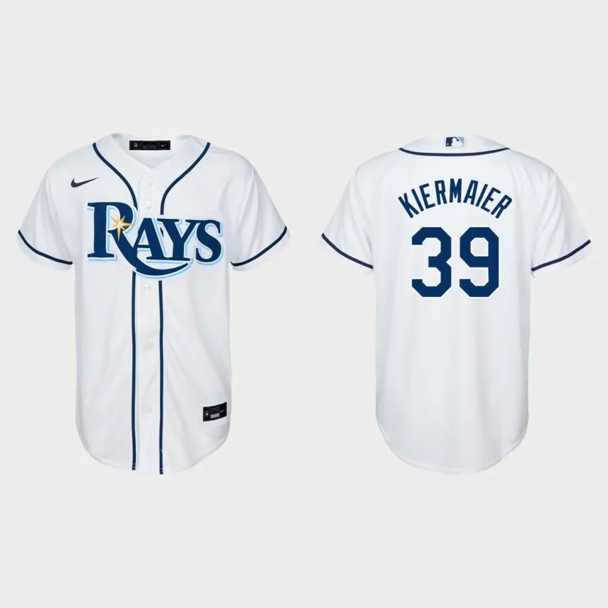 Youth Tampa Bay Rays #39 Kevin Kiermaier White Replica Home Jersey