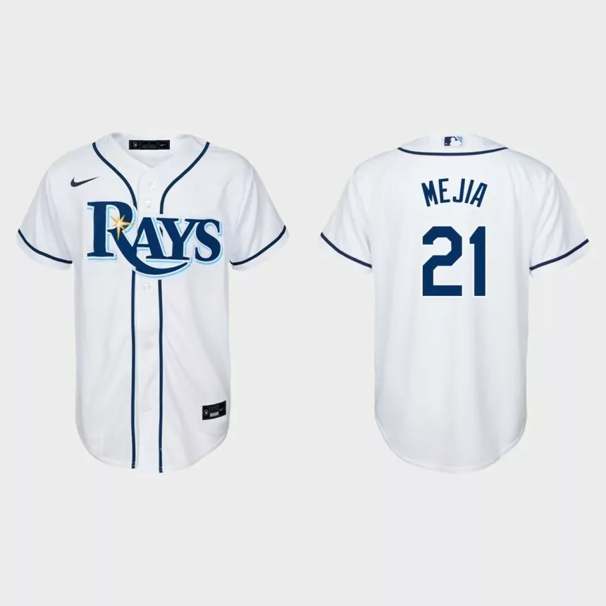 Youth Tampa Bay Rays Francisco Mejia White Replica Home Jersey