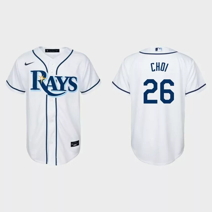 Youth Tampa Bay Rays Ji-Man Choi White Replica Home Jersey