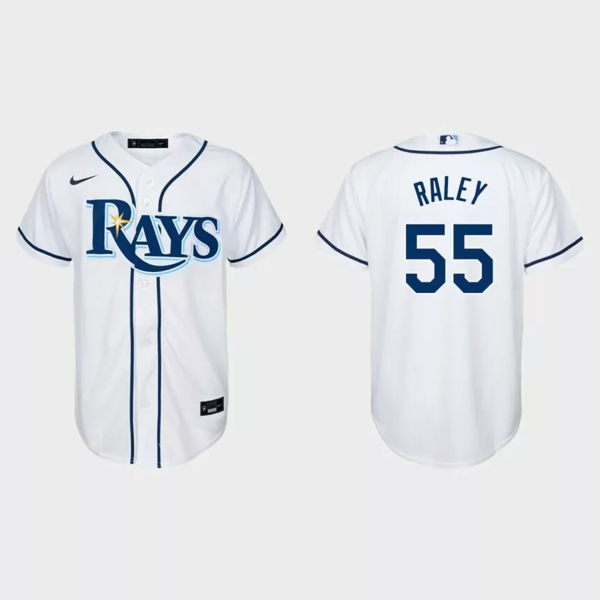 Youth Tampa Bay Rays Luke Raley White Replica Home Jersey
