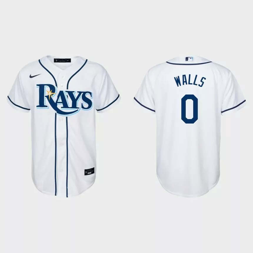 Youth Tampa Bay Rays Taylor Walls White Replica Home Jersey