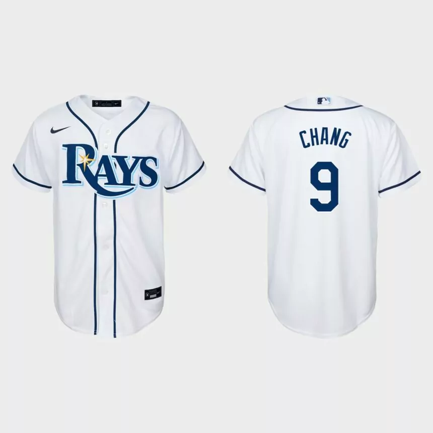 Youth Tampa Bay Rays Yu Chang White Replica Home Jersey