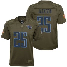 Youth Tennessee Titans Adoree' Jackson Olive 2017 Salute to Service Game Jersey
