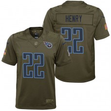 Youth Tennessee Titans Derrick Henry Olive 2017 Salute to Service Game Jersey