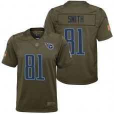 Youth Tennessee Titans Jonnu Smith Olive 2017 Salute to Service Game Jersey