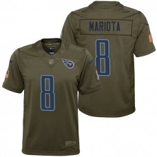 Youth Tennessee Titans Marcus Mariota Olive 2017 Salute to Service Game Jersey