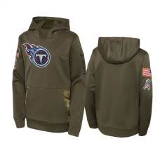 Youth Tennessee Titans Nike Olive 2022 Salute to Service Performance Hoodie