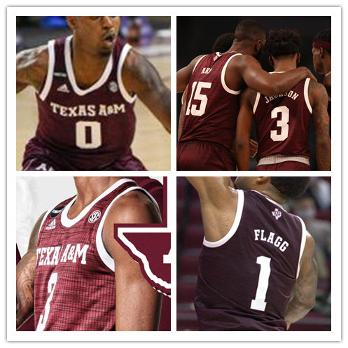 Youth Texas A&M Aggies Custom Javonte Brown Jonathan Aku Kevin Marfo Bernard King Adidas 2021 Maroon Basketball Jersey 