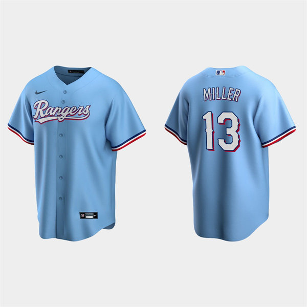 Youth Texas Rangers #13 Brad Miller Nike Light Blue Alternate Jersey