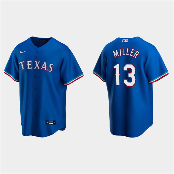 Youth Texas Rangers #13 Brad Miller Nike Royal Alternate CoolBase Player Jersey
