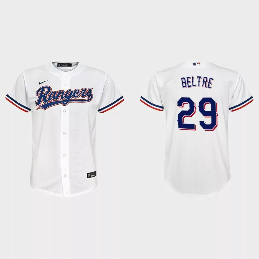 Youth Texas Rangers #29 Adrian Beltre White Replica Home Jersey