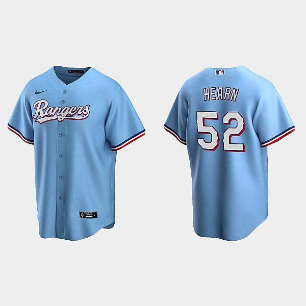 Youth Texas Rangers #52 Taylor Hearn Nike Light Blue Alternate Jersey