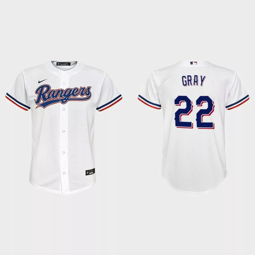 Youth Texas Rangers Jon Gray White Replica Home Jersey