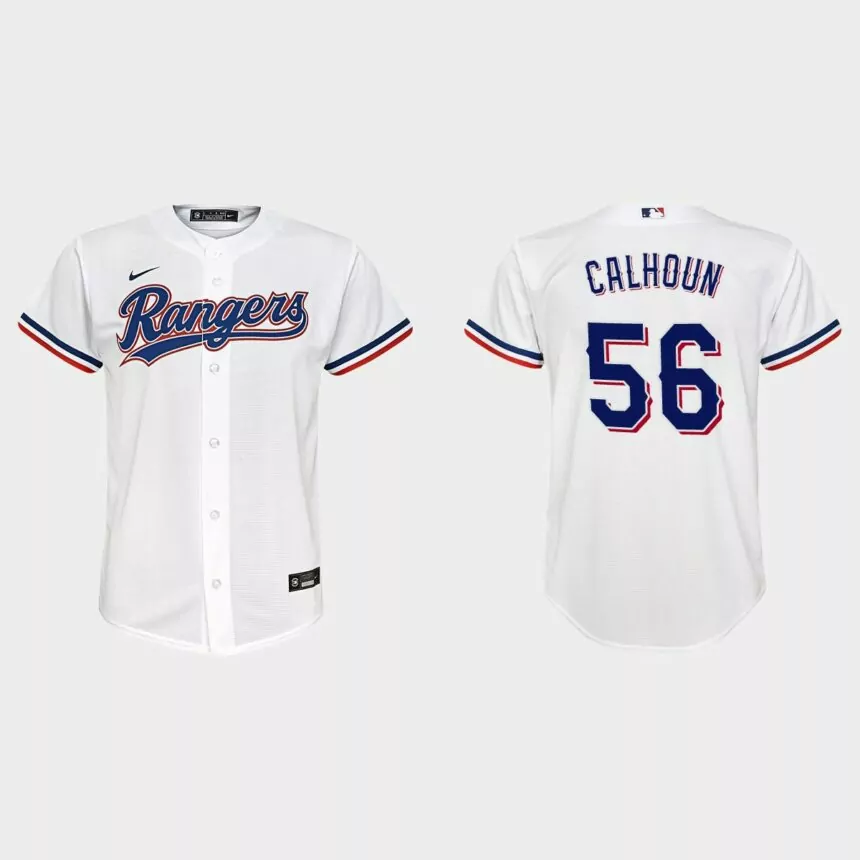Youth Texas Rangers Kole Calhoun White Replica Home Jersey