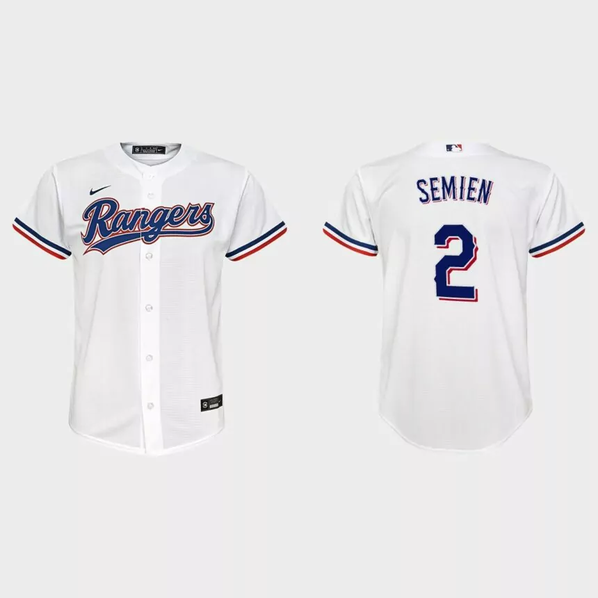 Youth Texas Rangers Marcus Semien White Replica Home Jersey