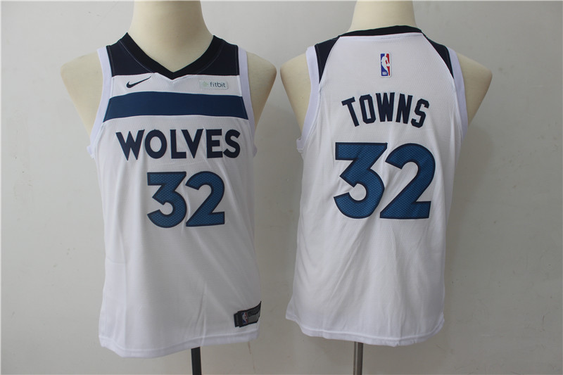 Youth Timberwolves 32 Karl-Anthony Towns White Youth Nike Swingman Jersey