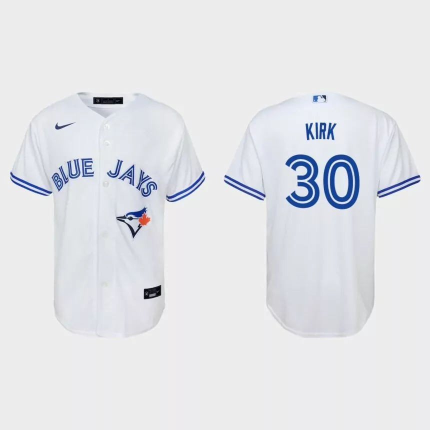 Youth Toronto Blue Jays Alejandro Kirk White Replica Home Jersey