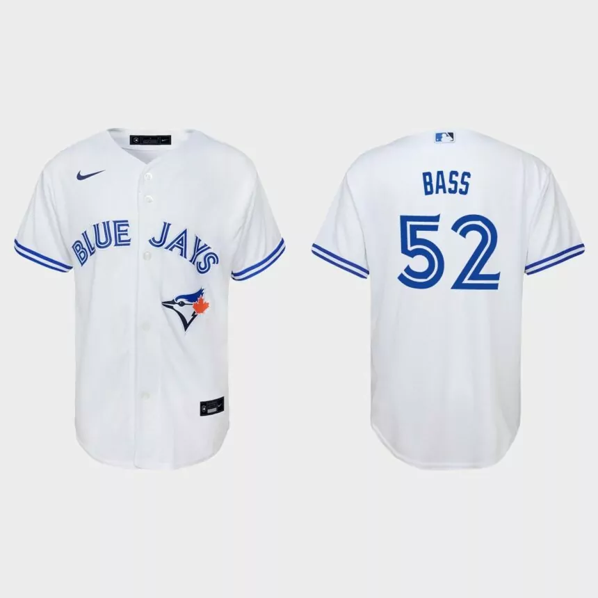 Youth Toronto Blue Jays Anthony Bass White Replica Home Jersey
