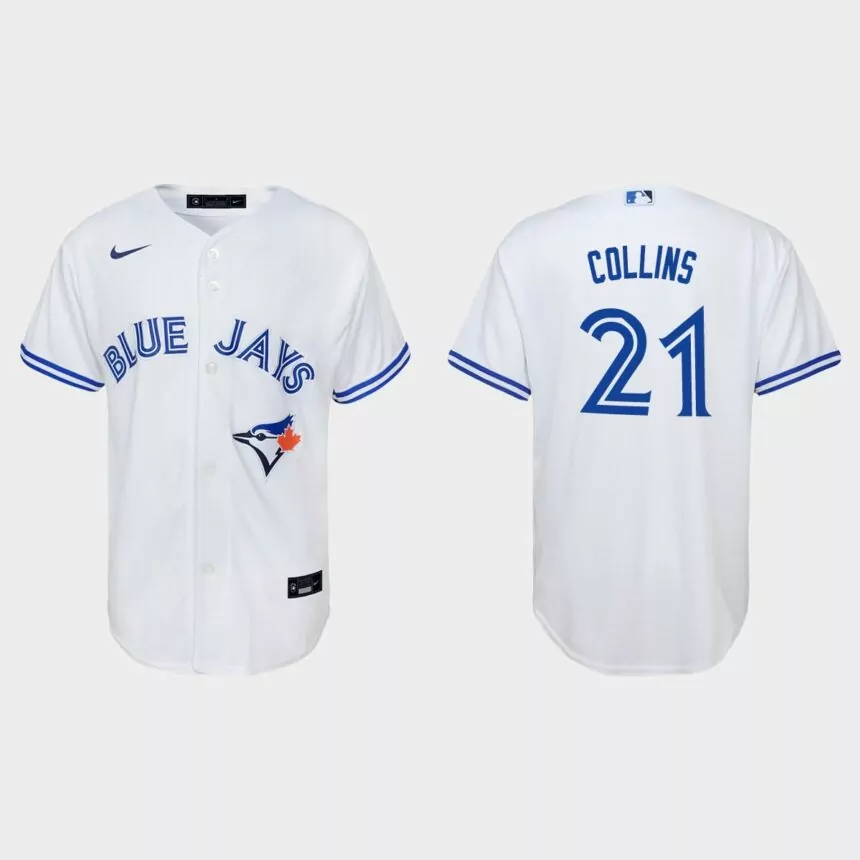 Youth Toronto Blue Jays Zack Collins White Replica Home Jersey