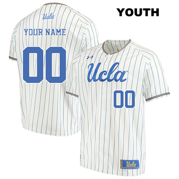 Youth UCLA Bruins Custom White Pinstripe Under Armour College Baseball Jersey