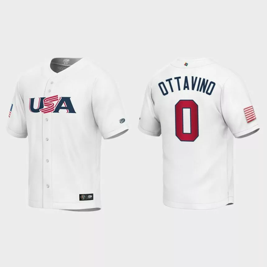 Youth USA Baseball Adam Ottavino White 2023 World Baseball Classic Replica Jersey