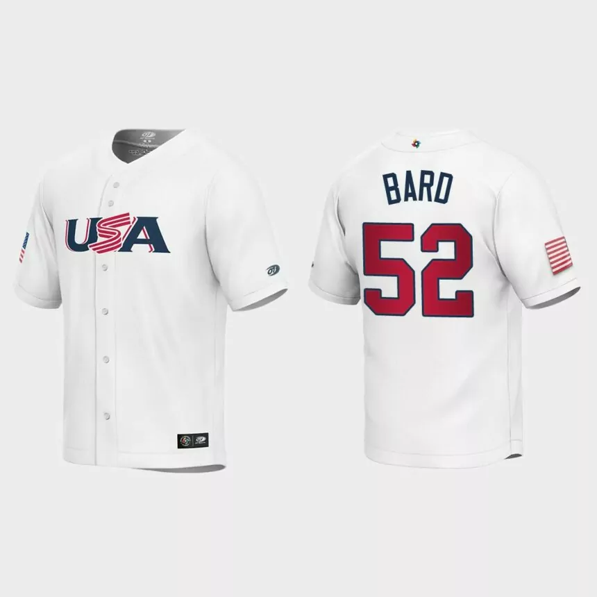 Youth USA Baseball Daniel Bard White 2023 World Baseball Classic Replica Jersey