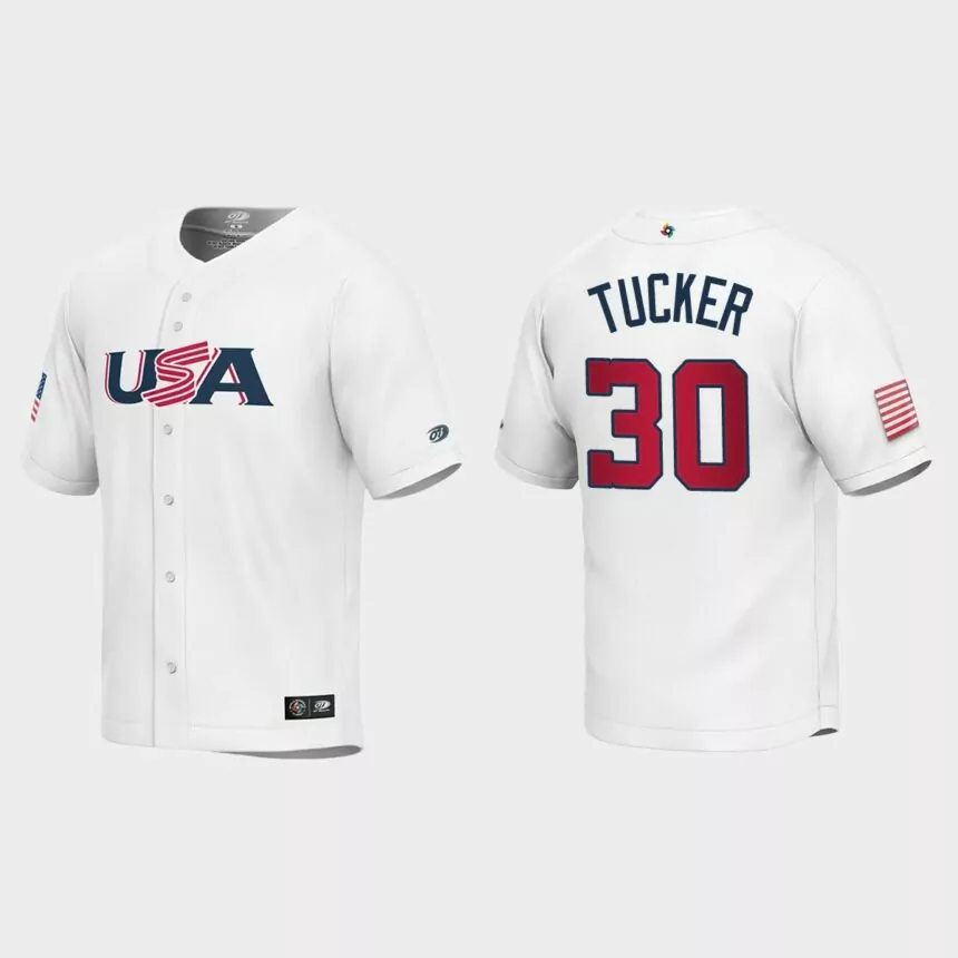 Youth USA Baseball Kyle Tucker White 2023 World Baseball Classic Replica Jersey