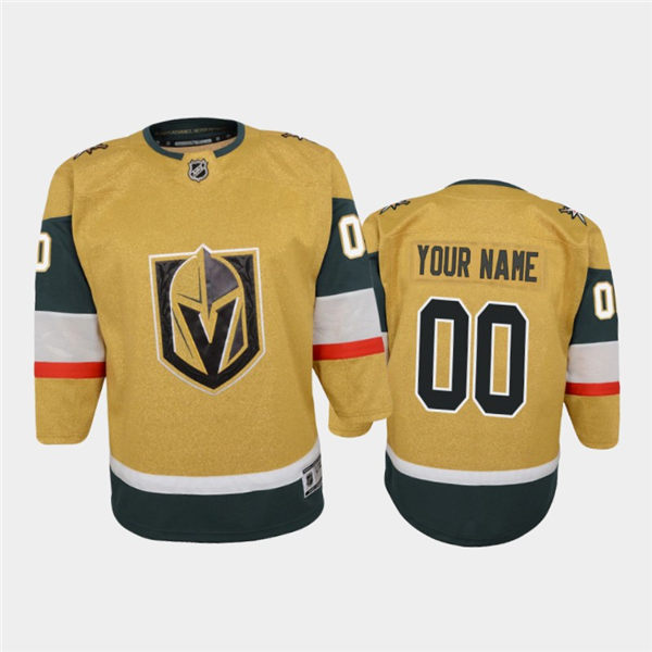 Youth Vegas Golden Knights Custom Stitched Adidas Gold Alternate Jersey Stitched