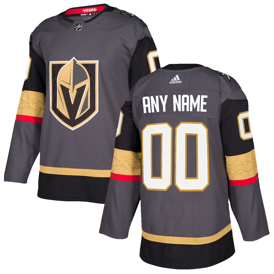 Youth Vegas Golden Knights Custom Stitched Adidas Home Black Jersey Stitched