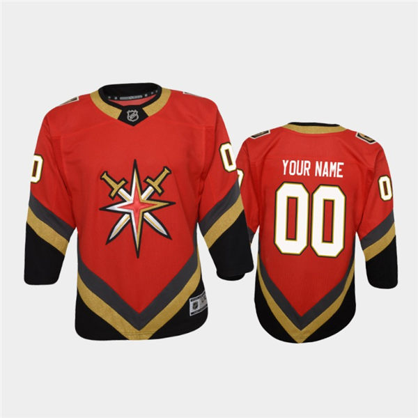 Youth Vegas Golden Knights Custom adidas 2021 Reverse Retro Red Jersey Stitched