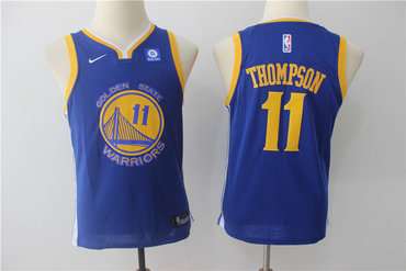 Youth Warriors 11 Klay Thompson Blue Youth Nike Swingman Jersey