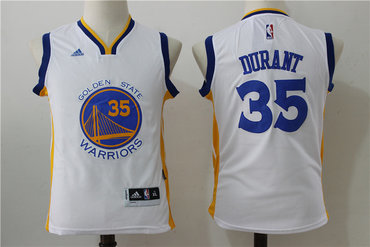 Youth Warriors 35 Kevin Durant White Swingman Jersey
