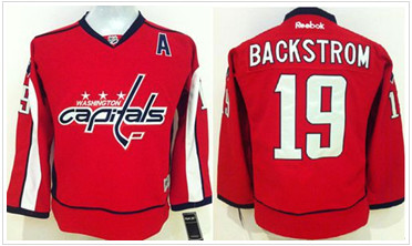 Youth Washington Capitals #19 Nicklas Backstrom Stitched Red NHL Jersey